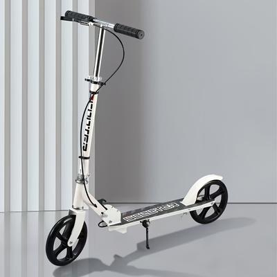 TEMU Lightweight & Portable Folding Scooter For Adults And Teens - Dual Wheels, Front Brake, Tpr Grip Handlebars, Ideal For Urban Travel, Skateboard, Pedal, Non-electric Image