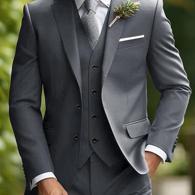 TEMU Men's Suit Set Simple And Comfortable Classic Dressing Wear High-end Wedding Groomsmen Interview Party Casual Activity Sports Festival Gift Image