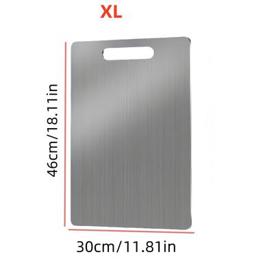TEMU Stainless Steel Cutting Board - Double-sided, Non-slip, Easy To Clean, Durable Kitchen Chopping Board For Meat, Vegetables, And More - Essential Kitchen Tool Image