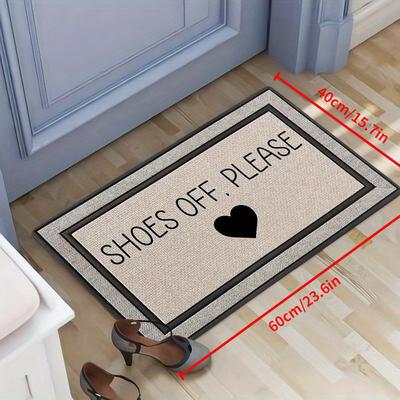 "TEMU Washable "please Your Shoes" - , Polyester, Ideal For , Patios, & Farmhouse Decor, For Entryway" Image