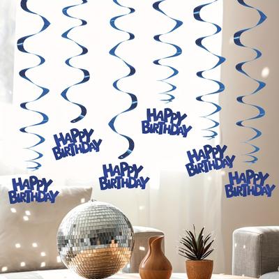 TEMU 12 Royal Blue Birthday , 6 Birthday Letter , Birthday Party Decorations, Easy To Hang In Occasions, Party Themed Events, Birthday Themed Props. Image