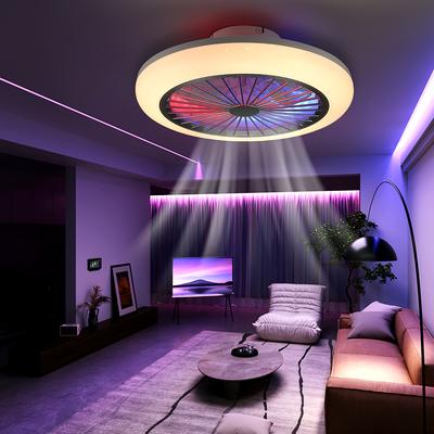 TEMU 50w Rgb Fan Light | 6 Speed + Reversible Fan | App Control | Starry Sky Effect + Music Sync | | For Bedroom/living Room Image