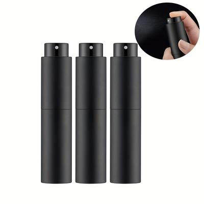 TEMU 3pcs 10ml Perfume Sprayer For Travel, Refillable Cologne Water Container, Dispenser Sprayer Empty Bottle, Suitable For Mini Sprayer Size (black) Image