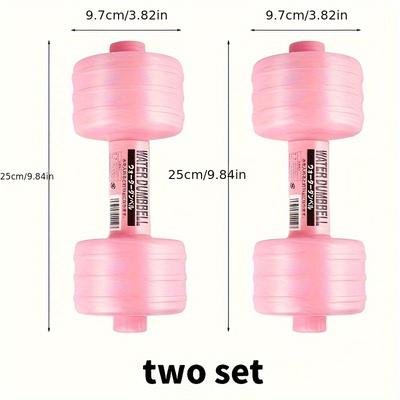 TEMU 1/2pcs Water Injection Dumbbell Aerobic Fitness Gym Equipment Exercise Arm Strength Fitness Equipment Image