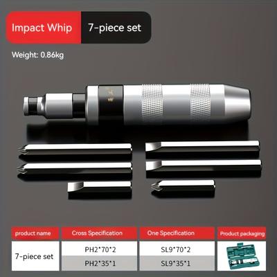 TEMU 7pcs/13pcs Impact Screwdriver Set Shock Screw Bits Screw Driver Chisel Bits Multifunctional Screw Extractor Remover Repair Set Shock Screwdriver Bits For Repair Image