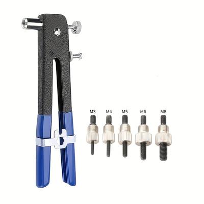 TEMU Professional Rivet Nut Tool Kit, Tool, Rivet Nut Set With M3/m4/m5/m6/m8 , Universal Threaded Insert Hand For Sheet Metal, Automotive & Duct Work. Image