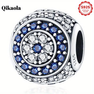 TEMU 1pc Qikaola 925 Sterling Silver Eye Series Pendant Beads, 3g, 2g Net Weight, For Women's Fashion, Bracelets, Necklaces, Making, Gift For Girls Image