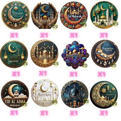 TEMU 12pcs Of Ramadan Wooden Pendants, Ideal For Home Decorations, Parties And Office Decorations, Unique Holiday Gifts Image