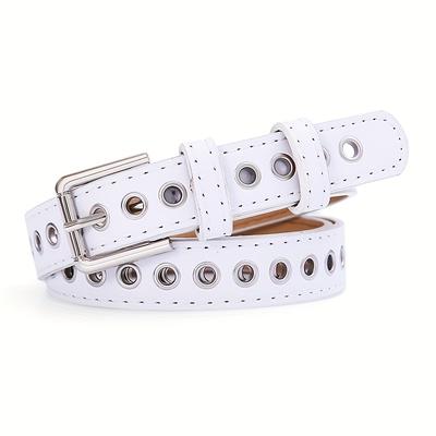 TEMU New Eyelet Belt For Women, No-punching Required, Korean Version, Versatile And Fashionable Hollow Decorative Strap. Image