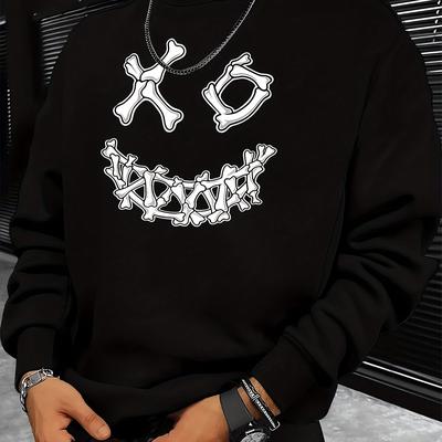 TEMU Men's Printed Crew Neck Sweatshirt, Men's Casual Sports Top Image