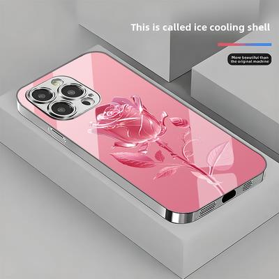 TEMU Stylish And Fashionable Rose Full Cover Straight Edge Phone Case For Iphone 16 Pro Max/15 Pro Max/14 Pro Max/13 Pro Max/12 Pro Max/11 Pro Max/11/12/13/14/15/16 Series Image
