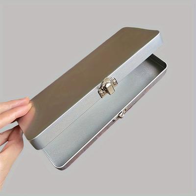 TEMU Storage Box With Lid - Durable Rectangular Organizer Box For , Cosmetics And Stationery - For Home, Office And Bedroom Use Image