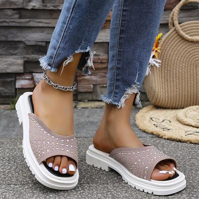 TEMU New Women's Slippers, Comfortable Slip-on Shoes, Elegant And Versatile For Indoor And Outdoor Use With Button Detailing, Round Toe Design, Ideal For Casual Wear And Holidays Image