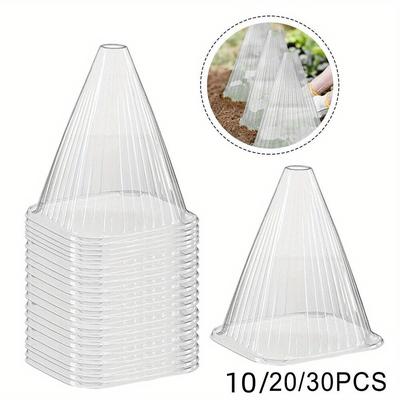 "TEMU 30 Reusable Clear Plastic Plant Bell Covers - Shield Plants From Birds, Frost, And Snails - 7.7" Deep X 8.7" Protection Accessories" Image