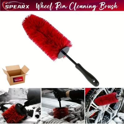TEMU Speakx Wheel Brush - High-density, Durable Pp Bristles, Easy Dust Removal, No Power Needed, Ideal For Car Detailing And Maintenance, Tool| |durable Pp Bristle Image