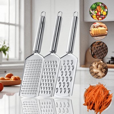 TEMU 3pcs Stainless Steel Uncharged Universal Multifunctional Slicer, For Outdoor Kitchenware, Potato, , Fruit, Vegetable, Chocolate, Cheese, With Household Kitchen Small Tool Image