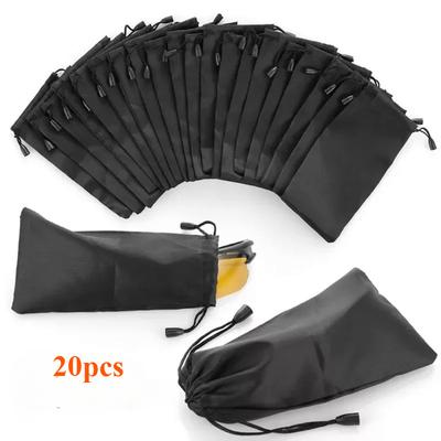 TEMU 10/20pcs Soft Fabric Fashion Glasses Bag, Fiber Dustproof And Waterproof Drawstring Glasses Bag, Portable Eyeglass Case Image