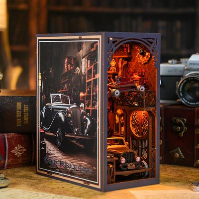 TEMU Interesting Diy 3d Book Nook - Creative Miniature Dollhouse Building Block Kit - 3d Wooden Puzzle Desk Decoration - Best Gift For Family And Friend Image