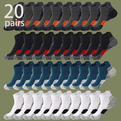 TEMU 20 Pairs Of Men's Professional Sports Socks, Breathable Short Ankle Socks For Fitness And Running. Image