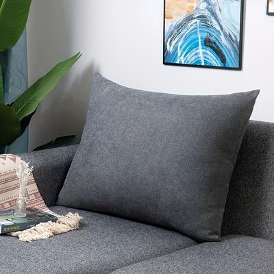 TEMU Vintage Nordic Style Solid Color Thick Pillow Cover, Durable And Easy To Clean, Suitable For Sofa, Bedroom, Home Office, Farmhouse Decoration, Cushion (pillow Insert Not Included) Image
