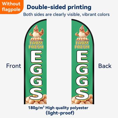 TEMU Farm Feather Flag - Dual-sided/single-sided Polyester Banner For Advertising & Decoration, No Flagpole Included Image