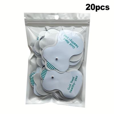 TEMU 20pcs Self-adhesive Electrode Massage Pads, Professional Gourd-shaped Replacement Electrode Pads, Durable And Reusable Electrode Adhesive Pads, No Batteries Required Image