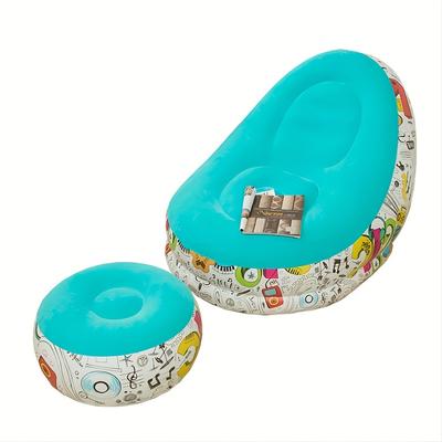 TEMU 1pc Foldable Inflatable Lazy Sofa, Multifunctional Portable Lounger For Indoor And Outdoor Use, Thickened Pvc Material, Easy Clean, No Image