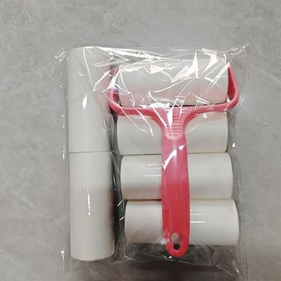 TEMU 1 Handle+ 6 Replacement Rolls, 360 Sheets, Velvet Brush Handheld Tear Rolls Brush Velvet Brush Clothes Lint Remover, Suitable For Clothing, Carpet, Car Seats, Handle, No Power Required Image