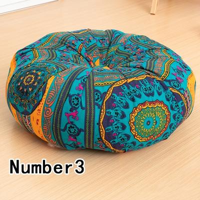 "TEMU Boho-chic Thick Round Floor Cushion 16" - Versatile Meditation Pillow For Yoga, Home Decor & More - Polyester, Only" Image