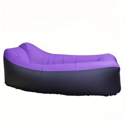 TEMU 1 Person Rectangle Air Pad Inflatable Sofa Bed, Oxford Cloth, Portable, No Battery Required, With Stuff Sack, For Camping, Outdoor Music Festival, , Beach, Home Image