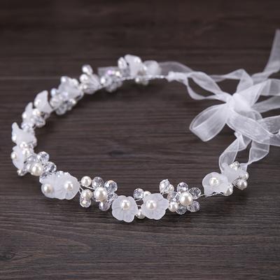 TEMU 1pc Of Handmade Flower Headband For Brides, A Simple Updo Hair Accessory For Wedding Dresses. Image