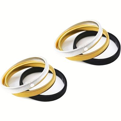 TEMU 6pcs Anti-slip Shirt Sleeve Holders Elastic Steel Wire Metal Arm Bands For Band Stretch Garters In Black, Golden And Silvery Image