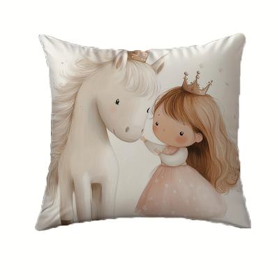 TEMU 1pc And Unicorn Pillowcase, Washable, Zippered Pillowcase Decoration Suitable For Bedroom, Living Room, Home Decoration, Holiday Decoration Without Pillow , Single-sided Printing, 18x18 Inches Image