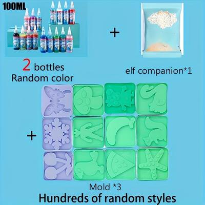 TEMU 12pcs/6pcs 2 Specifications 3d Ocean Elf Diy Set Watercolor Set Diy Magic Water Elf Painting Mold Combination Handicrafts Image
