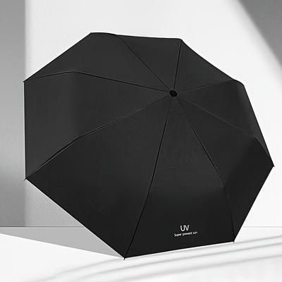 TEMU Automatic Uv Folding Umbrella - Windproof, Waterproof, Uv Protection, 8 Rib 190t Canopy, Fashionable And , With Plastic Handle, Portable And Lightweight, Suitable For Men And Women Image