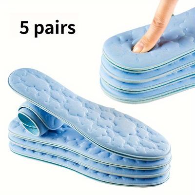 TEMU 5 Pairs Cooling Breathable Memory Foam Insoles, Sweat-absorbent & Odor-resistant, Arch Support Replacement Insoles For Men And Women Image