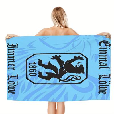 TEMU Quick-dry Microfiber Beach Towel - Munich 1860 Team , Tropical Floral Pattern, Lightweight & Absorbent - Swimming, Gym, Yoga - Companion, Beach Towels Image