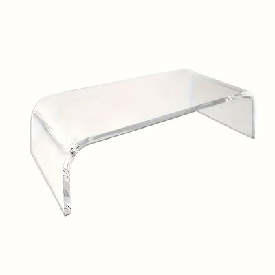 TEMU Space-saving Acrylic Monitor Stand For Office Desk - Transparent, No , Ideal For Media Use, Sleek And , Monitor Stand For Desk Image