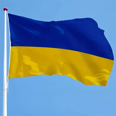 TEMU Ukrainian Flag Polyester Flag - Durable, Weather-resistant, No Electricity Needed, Multipurpose Use, National Symbol, Patriotic Item|vibrant Colors|durable Fabric, Flag Pole Image