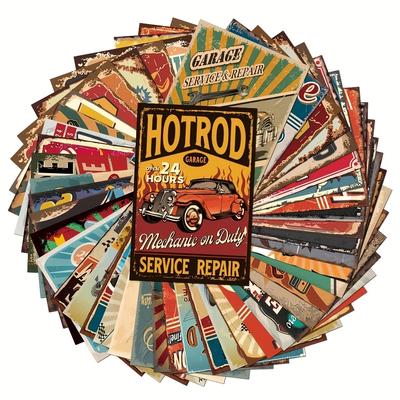 TEMU 50pcs Vintage Car & Industrial Aesthetic Wall Collage Kit - 4x6 Inch Retro Poster Prints - For Decor - Perfect Gift For Art Lovers & Home Decor Enthusiasts Image
