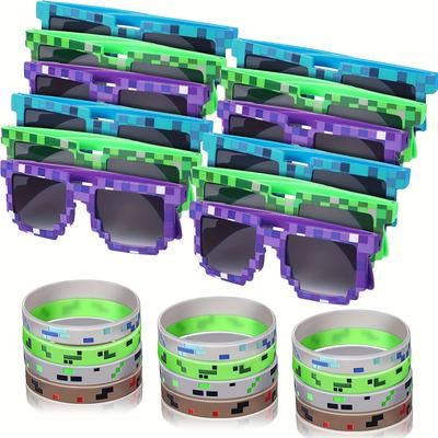 TEMU 24pcs Party Set Includes 12 Game Glasses And 12 Bracelets, Adult Cartoon-style ' Birthday Party Gifts And Christmas Decoration Image
