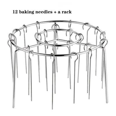 TEMU Air Fryer Rack With 12 Stainless Steel Grill Pins, Food Grade Stainless Steel, Grill Pin Grill Skewers Skewers, Suitable For Grilling Meat And Vegetables Image