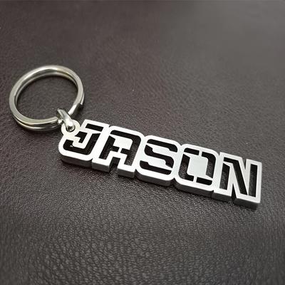 TEMU Personalized Stainless Steel Keychain - Elegant, Durable Metal Key Ring For Everyday Use - Perfect Father's Day Gift Image