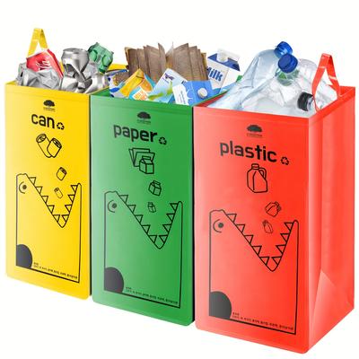 TEMU 149l Large Capacity Recycling Bin, Color-printed Recyclable Trash Bags - Suitable For Household Kitchen Collapsible Polypropylene Paper/jars/bottles Recycling Bin Image