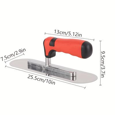 TEMU Concrete Tools, Stainless Steel Water Basin Shovel, Flat Finishing Trowel, Manual Tools For Cement Drywall Plastering And Masonry. Image