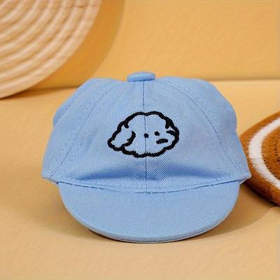 TEMU Adjustable Dog Sun Hat With Cartoon Embroidery - Waterproof Pet Baseball Cap For Small , Multiple Colors , Ideal For All , Polyester .00%, Breathable & Comfortable, Dog Hat Image