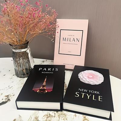 TEMU Decorative Fake Books - Set Of 3 Home Decor London/new , Decorative Book, Bookshelf Decoration, Coffee Table Book Decoration, Entrance Table Decoration Image