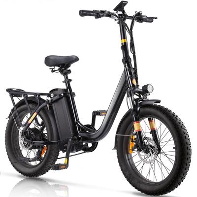 TEMU E-bike With Removable Battery, 25km/h 250w, 20 * 3.0 Inch Fat Tires Electric Bicycle, 7- With Lcd Display, Pas Mode Max Range 120km Image