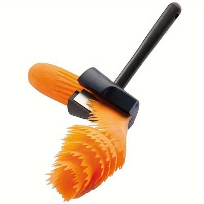 TEMU Versatile Spiral Flower Curler - Stainless Steel Kitchen Gadget For Creative Fruit & Vegetable Shavings, Carrots, & More, Food Contact Safe, Kitchen | Tool | Kitchenware Image