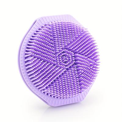 TEMU 1pc Soft Silicone Bath Brush, Double-sided Multifunctional Body Wash Scrubber, Loofah Exfoliating Foam Bath Tool For Shower, Hair, Hand, Foot Cleaning, No Electricity Or Battery Needed Image